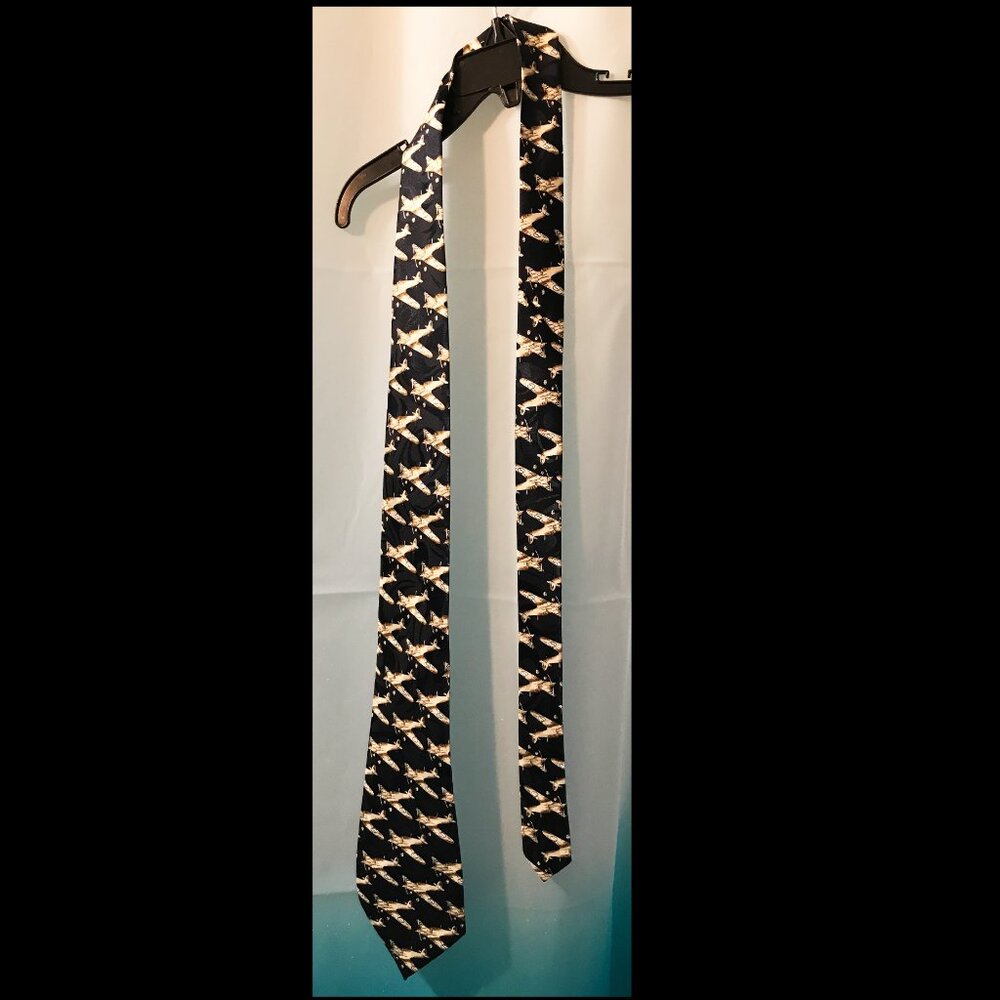 WWII Spitfire  Airplane tie - handmade by Fratello in Korea